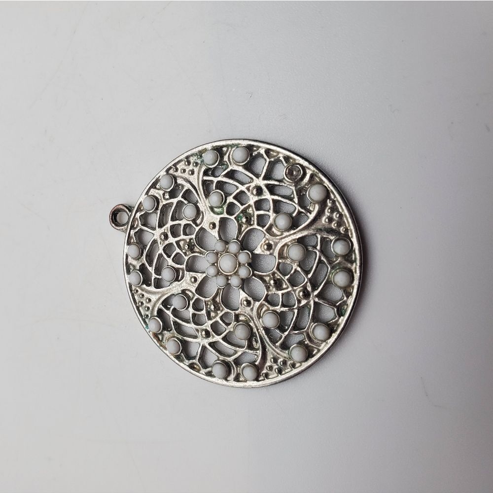 Winter silver filigree necklace pendant